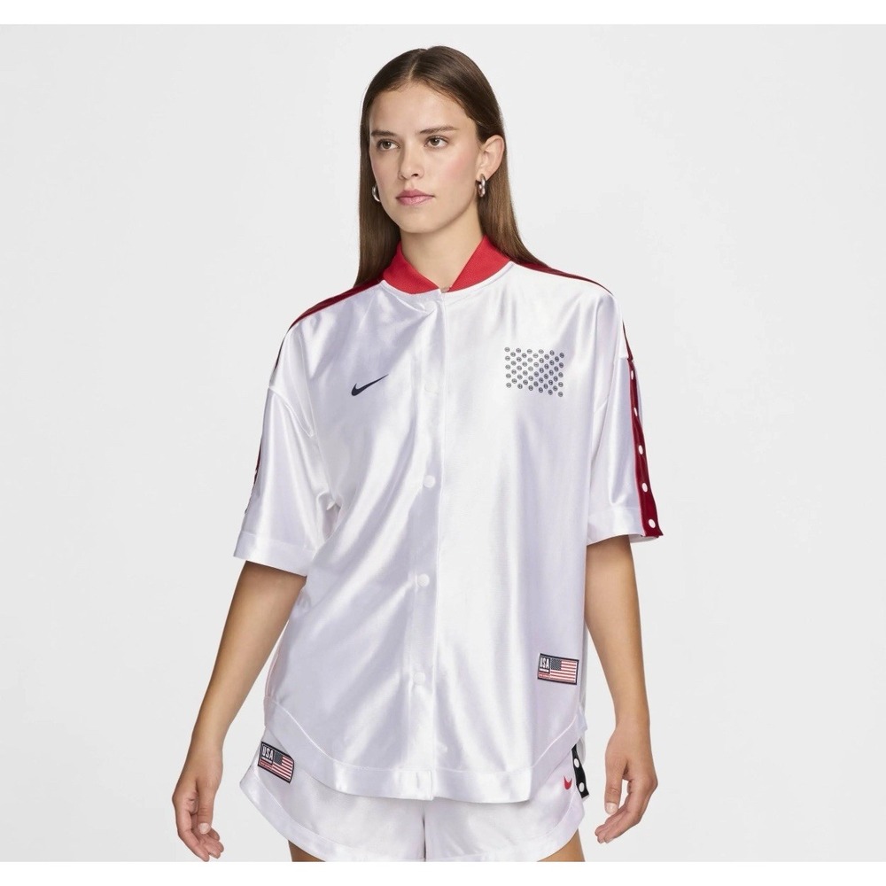 Nike USA 24 Village Basketball Seasonal Top Jersey Women's Large FD5256-100 NWOT